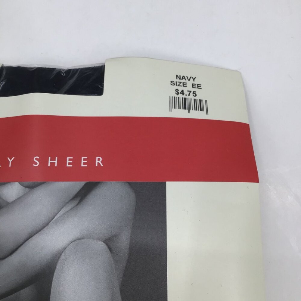 Vintage Avenue Day Sheer Pantyhose Nylons Plus Size EE Deadstock NOS New Navy - Picture 4 of 7